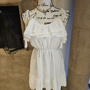 Elegant White Ruffle Dress